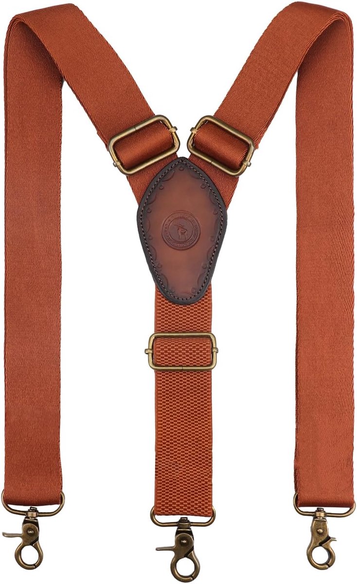Suspenders voor mannen 3,8 cm - verstelbaar Y-vorm - stevig katoen en leer - comfortabel voor dagelijks gebruik - ShopVlot