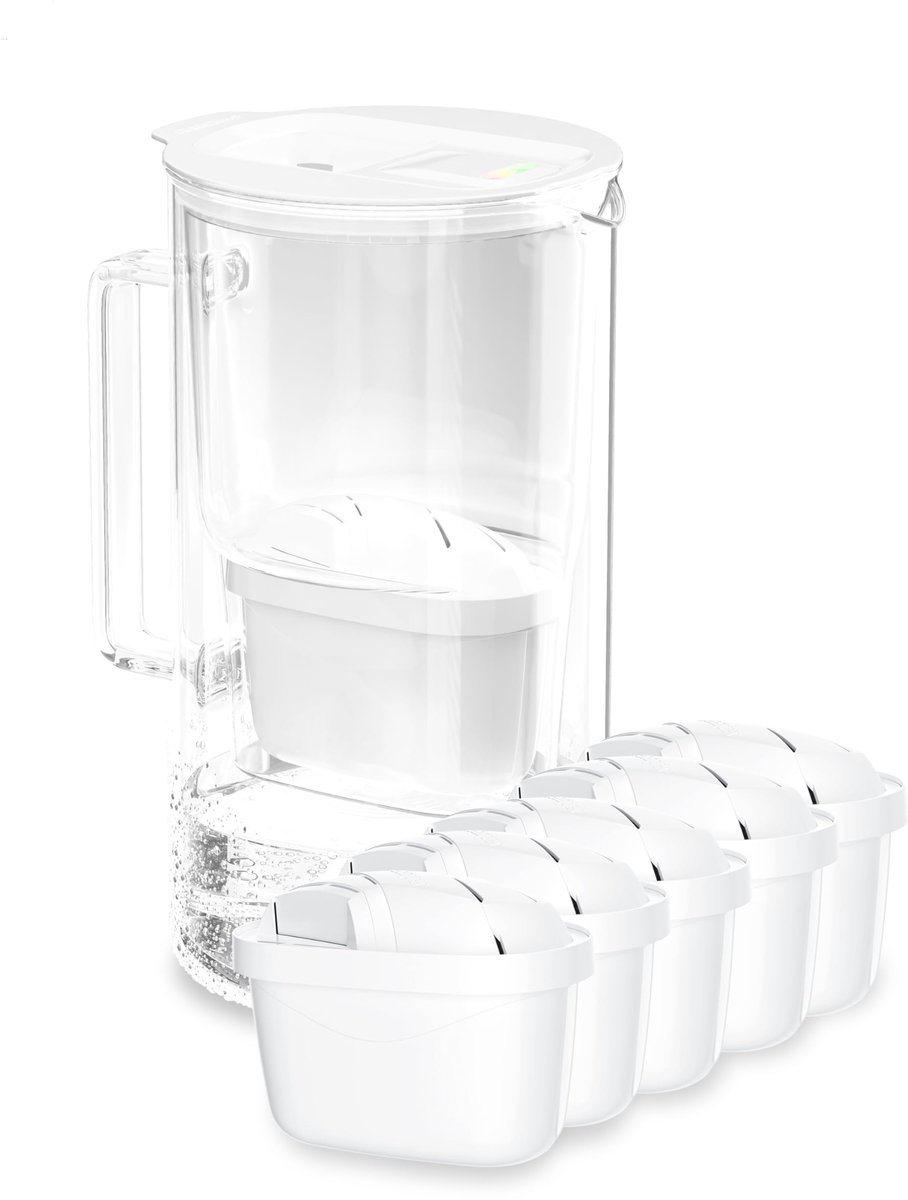 Waterfilterkan 2 liter - Glazen waterfilter karaf - LED-indicator - Gezond en smaakvol water - ShopVlot