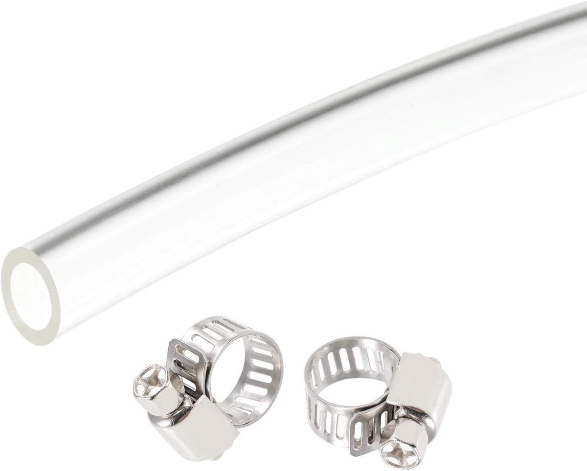 Duidelijke PVC Vinyl Slang, 8mm ID en 10mm OD, 2 meter lange Plastic Buizen voor Lucht en Water
