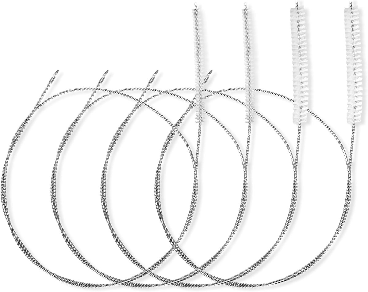 Stroreiniger borstel extra lang 75 cm - pijpenreinigers wit - voor rietjes en slangen - grondige reiniging - ShopVlot