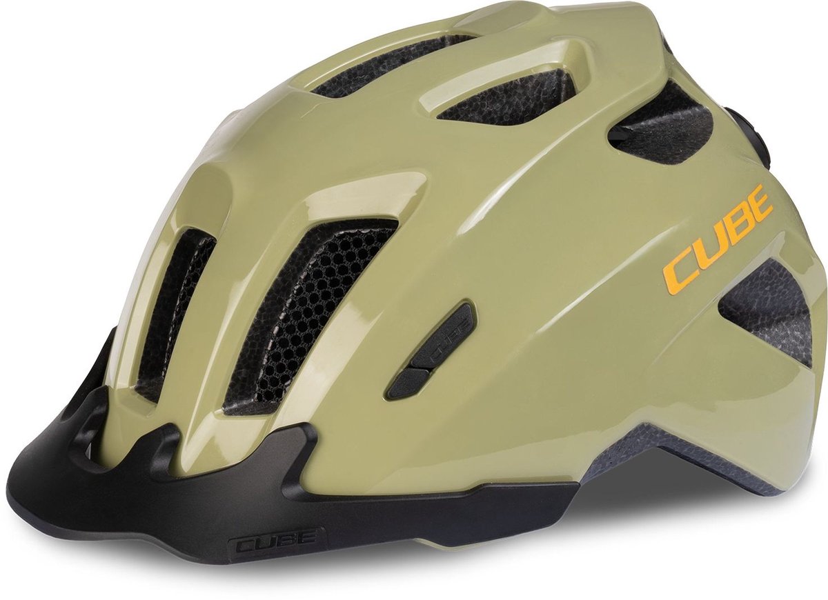CUBE Fietshelm FINK Kinderhelm - 46-51 cm -11 Ventilatiegaten - SNAP 360 CUBE fit - X-Lock-montagesysteem - EPS In-Mould - XS - Olijfgroen