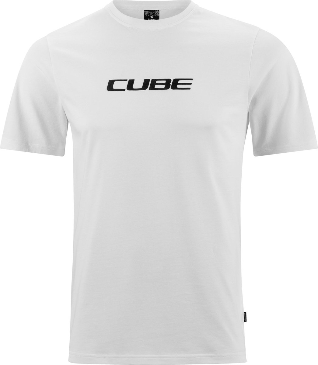 CUBE Organisch Fietsshirt CLASSIC LOGO WHITE/BLACK XL