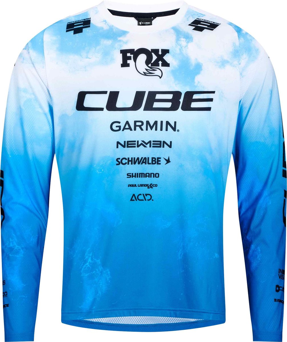 CUBE Fietsshirt MTB JERSEY X ACTIONTEAM L/S TOPAS BLUE XXL