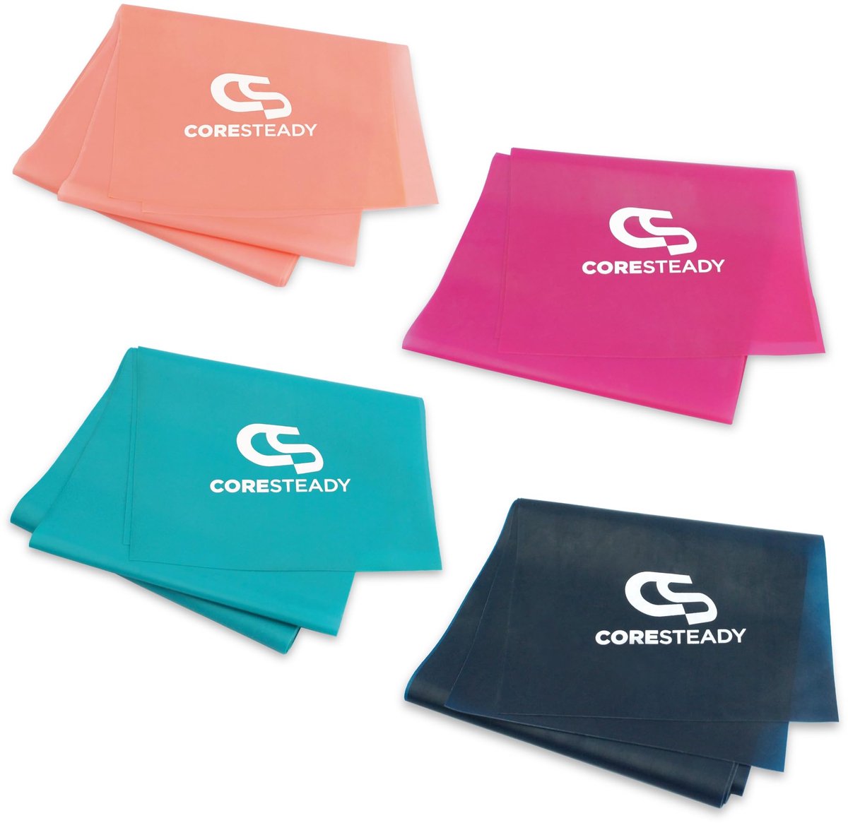 Weerstandstherapiebanden - 4-set - 1,3 Meter - Voor pilates, yoga en krachttraining - Inclusief trainingsgids - ShopVlot