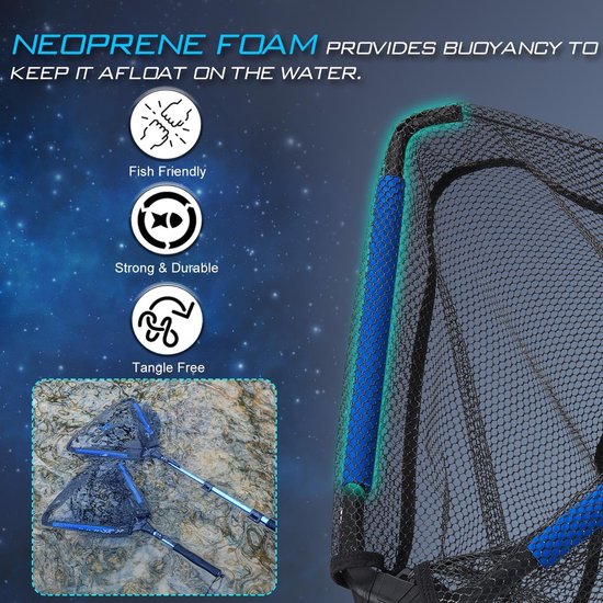 Hengelnet - Visnet - Vissen Vangen - Drijvend Ontwerp - 75cm - Blauw — afbeelding 2