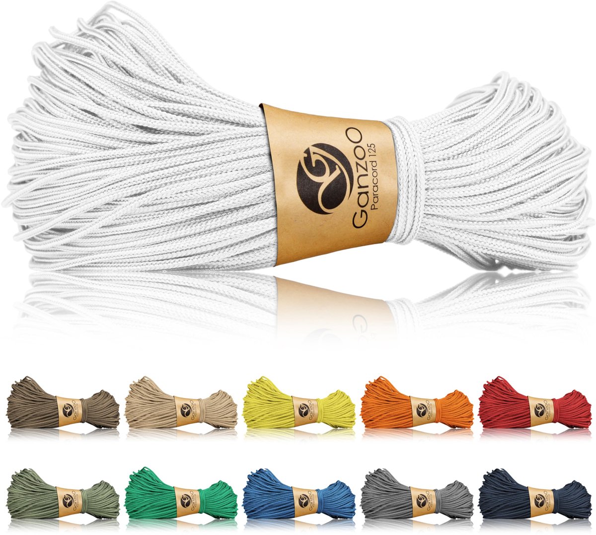Takelkoord 1 mm - wit nylon en polyester - breuklast 60 kg - ideaal voor armbanden en hondenriemen - ShopVlot