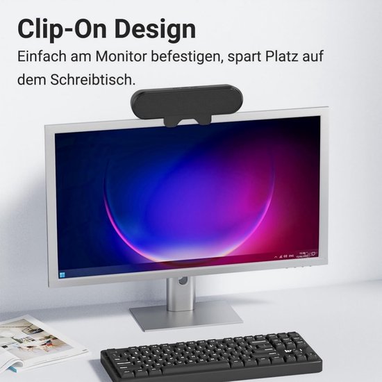 PC Speakers - Monitor Speakers - Muziek Luisteren - Clip-on Ontwerp - 21.6 cm - Zwart — afbeelding 5
