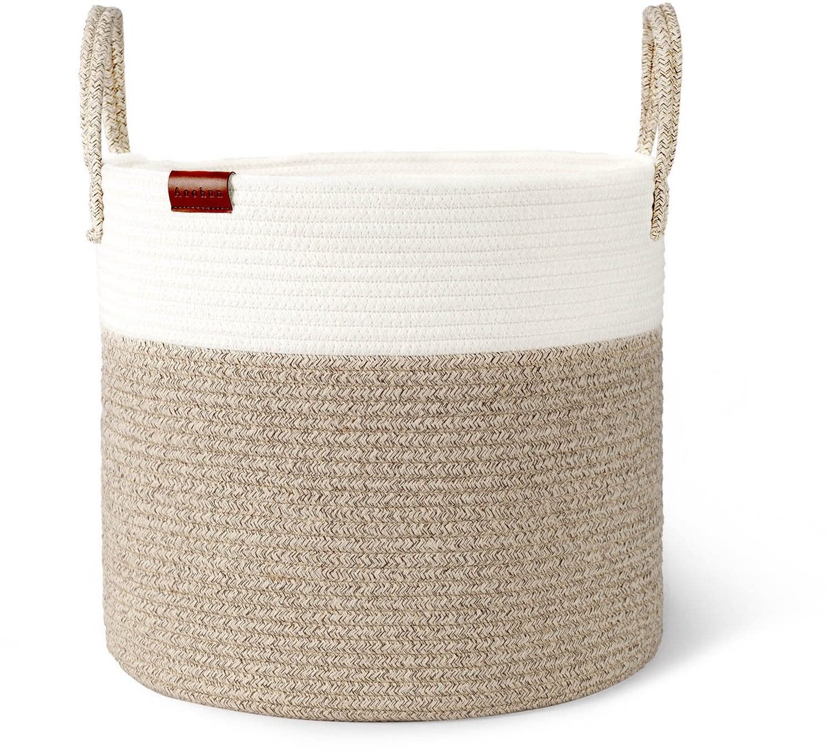 Katoenen wasmand klein 38 x 35 cm - geweven opbergmand - opvouwbaar - ideaal voor speelgoed - ShopVlot