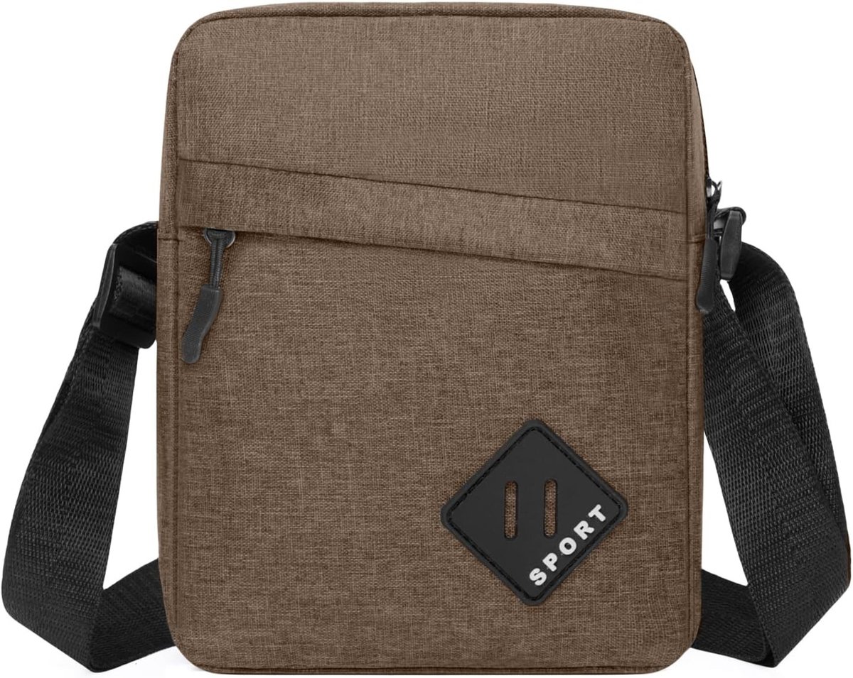 Heren Schoudertas van Oxford, Waterdichte Crossbody Tas, Lichtgewicht Casual Handbag voor Werk en School met Verstelbare Schouderriem en Rits
