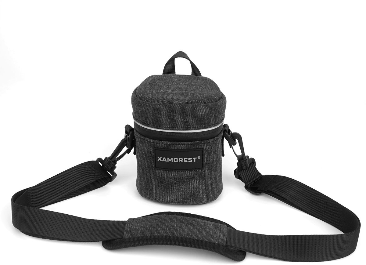 XAMOREST Camera Lens Case Lens Tas Compatibel (8,0 x 9,5 cm (Canvas, Zwart)) - ShopVlot
