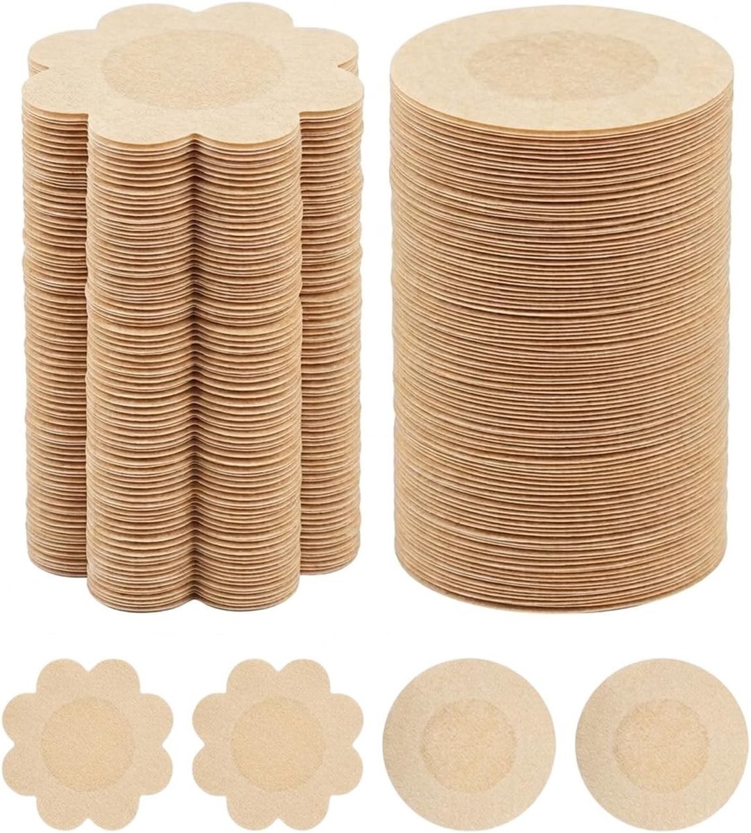 Zelfklevende onzichtbare tepelafdekkingen, 100 stuks, ultradun en wegwerpbaar voor totale discretie en natuurlijke look onder kleding