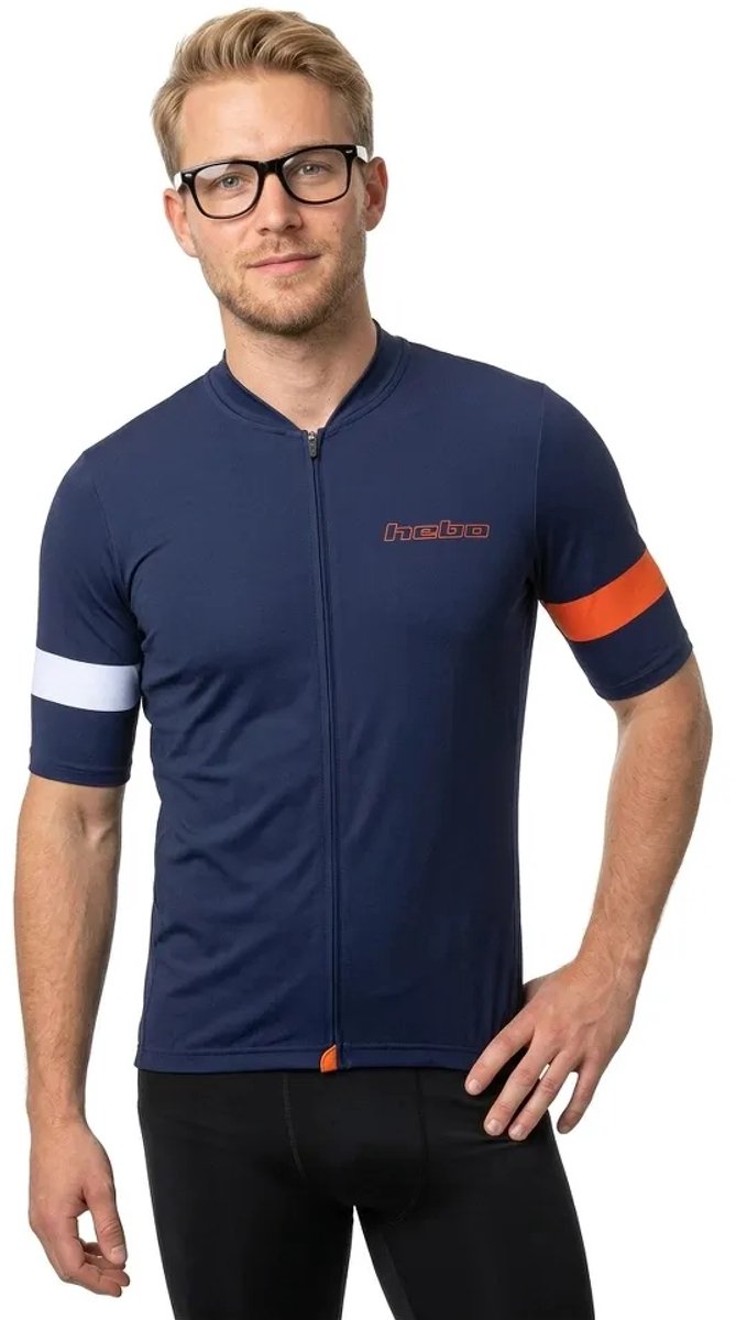Hebo Ochoco Korte Mouw Wielertrui Blauw S Man