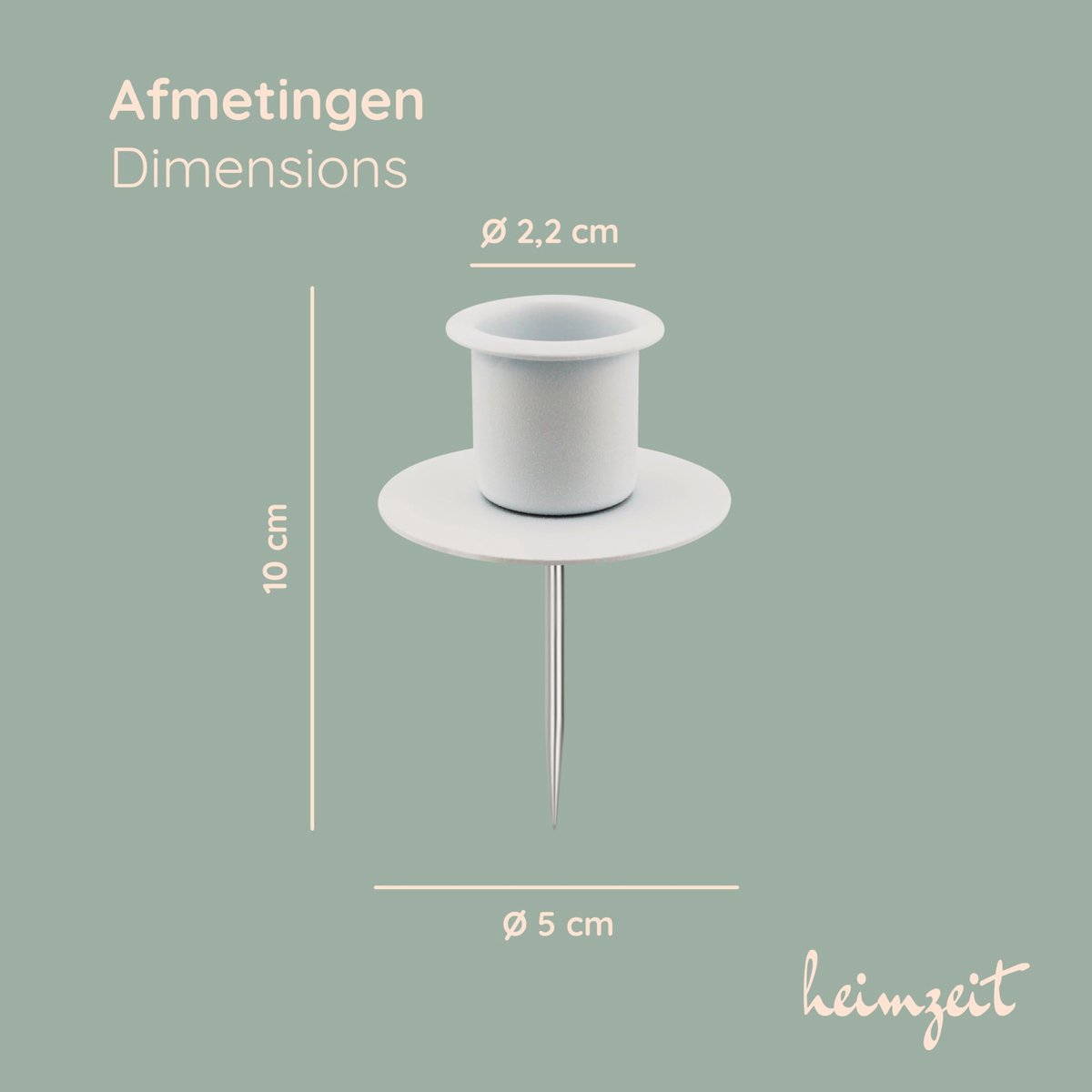 Kaarsenhouder Ø22 mm - metaal - wit - 4 stuks voor sfeervolle verlichting - ShopVlot