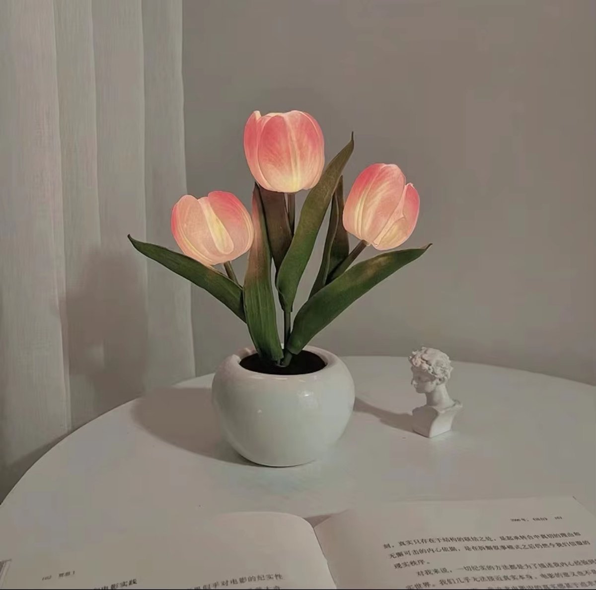 Casalora LED Tulp Nachtlamp – Oplaadbare Roze Bloem Tafellamp – Sfeervolle Nachtlamp voor Slaapkamer