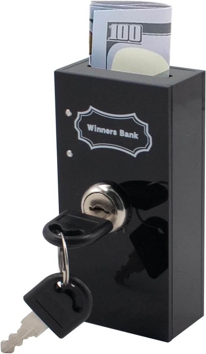 Geldcassette - Zwart - 53 x 30 x 105 mm - Acryl Draagbare Geldorganisator voor Casinospelers