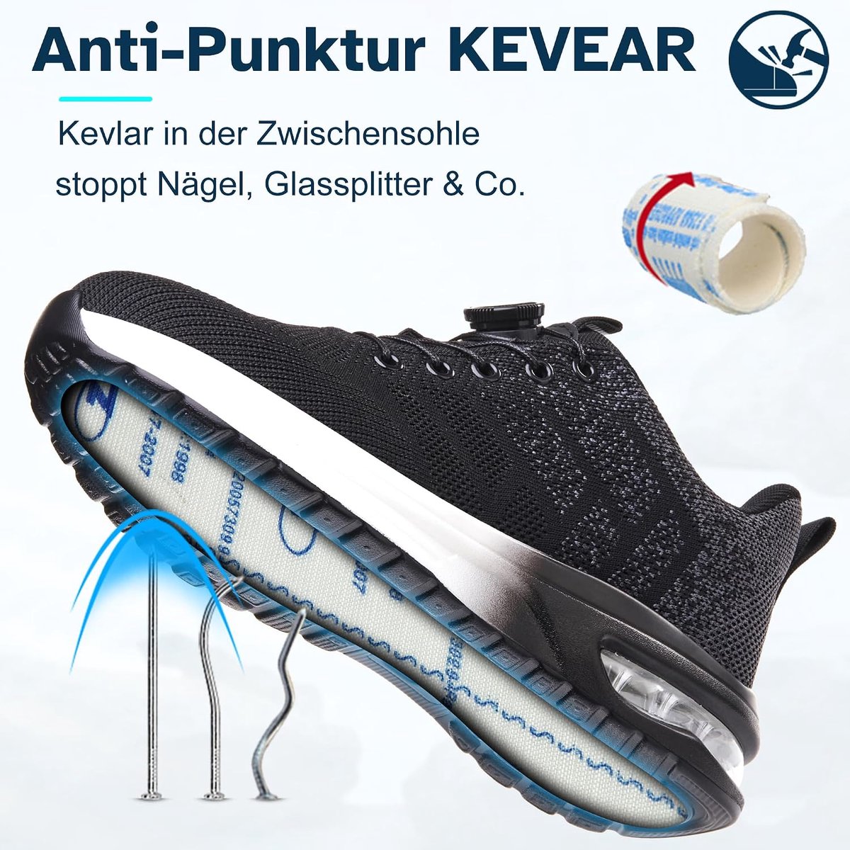 Veiligheidsschoenen unisex maat 42 - stalen neus - lichtgewicht en ademend - ideale werk- en sportschoenen - ShopVlot