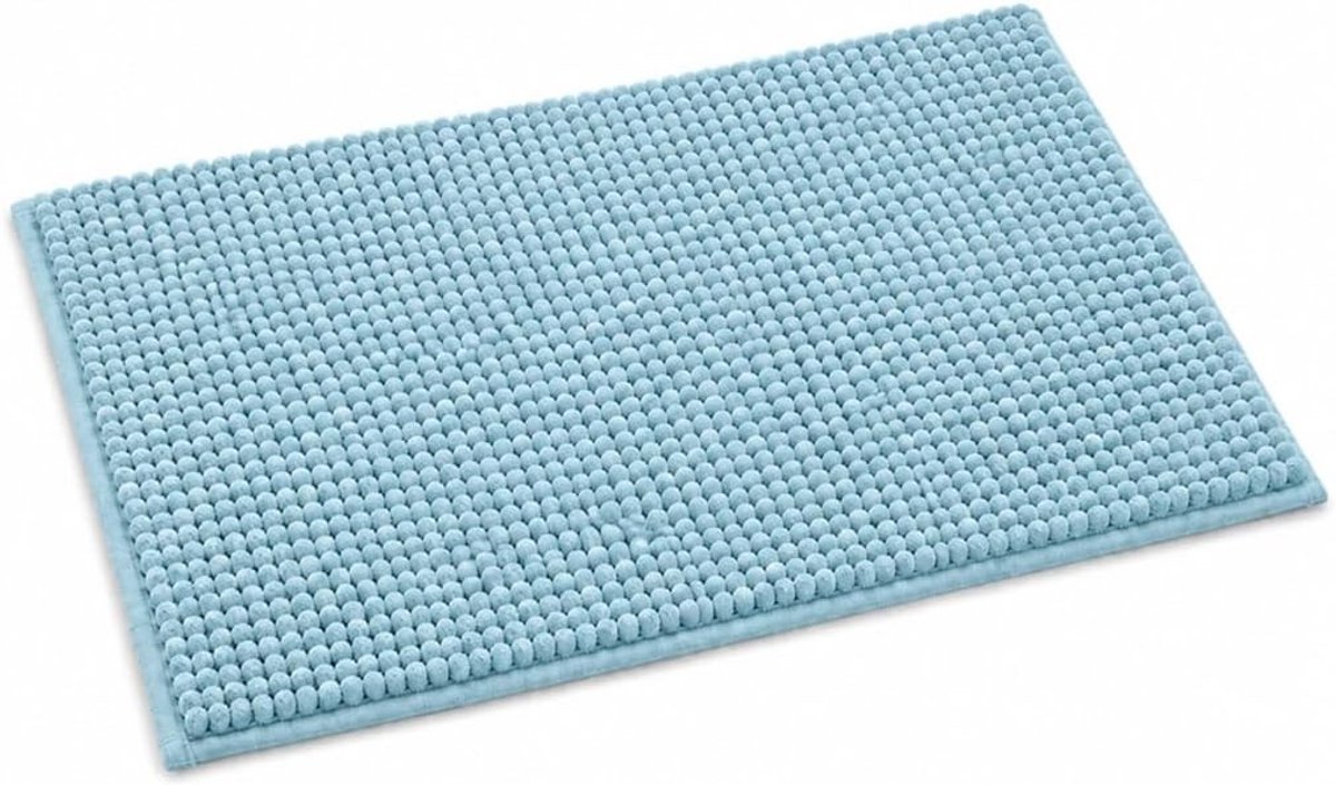Zachte en Absorberende Badmat van Microvezel en Chenille 40x60cm - Antislip en Wasbaar voor Badkamer (Blauw)