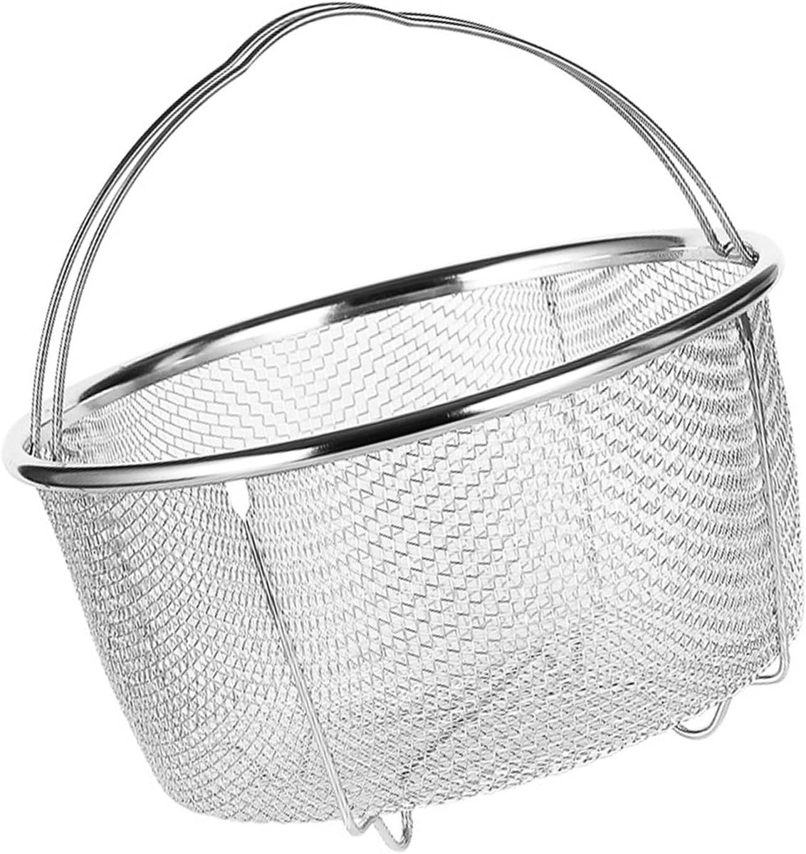 Vouwbare RVS Stoommand met Mesh Zeef, Ideaal voor Koken, Stomen en Afgieten in de Keuken (20cm)