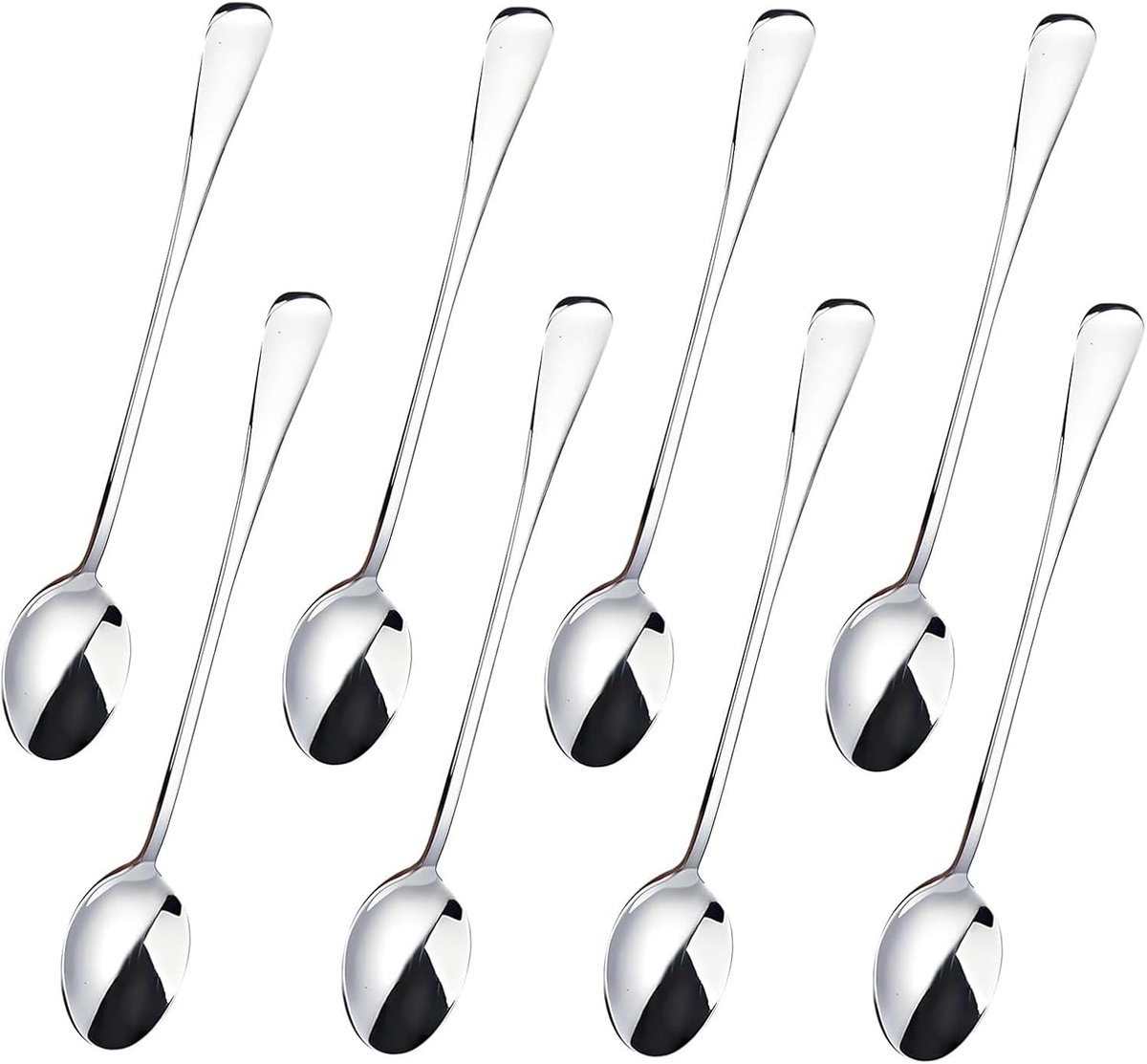 Ideale lange lepel van 19,5 cm voor latte macchiato, smoothies en ijsdranken - Perfect voor hoge glazen en kopjes