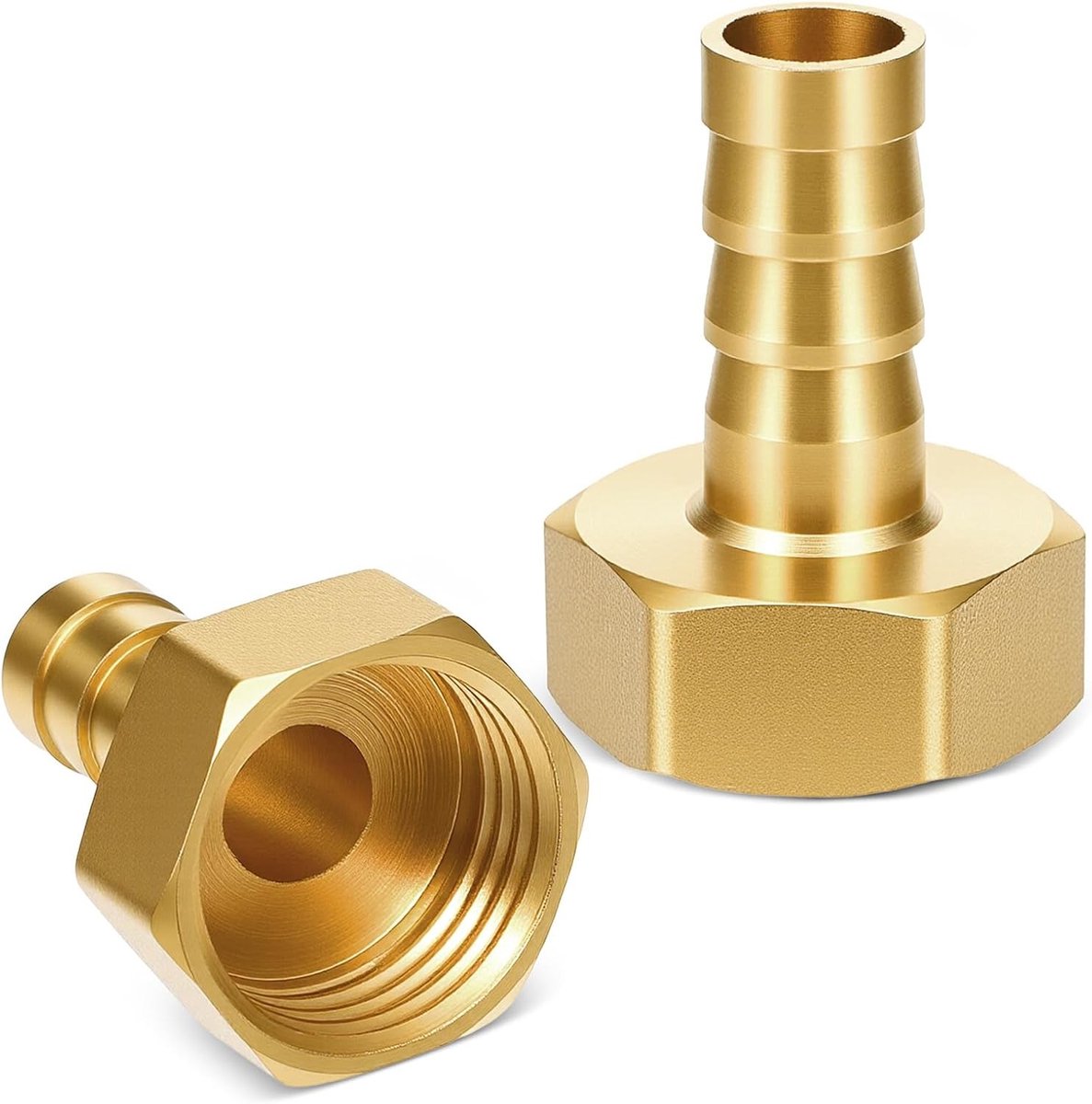2 stuks messing slangverbinding, 1/2 inch aansluiting 10 mm met vrouwelijke schroefdraad voor water, lucht, olie en gas, hoge druk koppeling accessoires