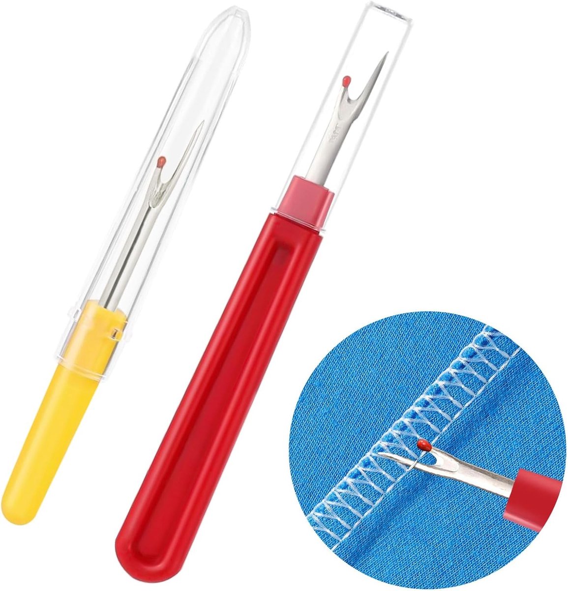 2 x Naadverdelers van plastic met metalen mes, ideaal voor handnaaien, borduren en DIY-projecten