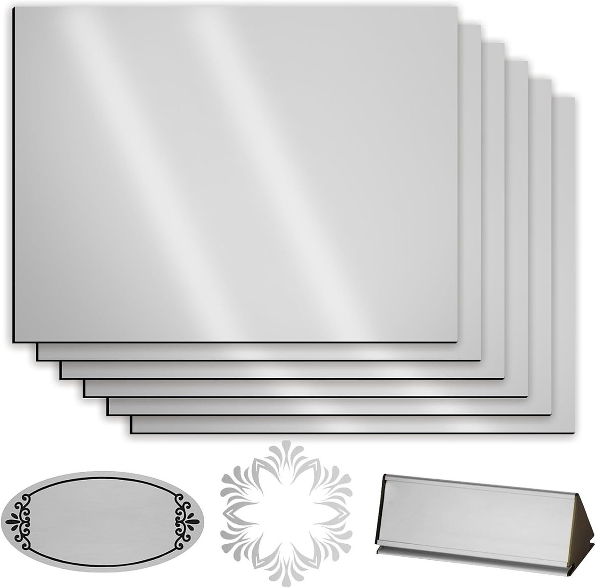 Plastic Plaat voor Laser Graveren 30 x 20 cm, 6 Stuks ABS Gravureplaten, 1.3 mm Dikte voor DIY Projecten, Kunstwerken en Naamborden