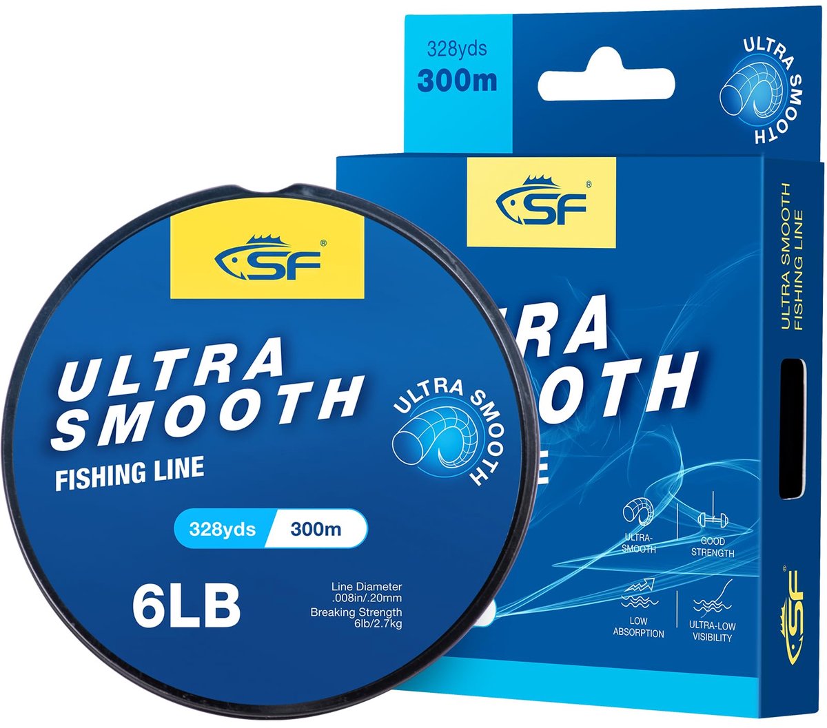 Vislijn 6lbs/2.7KG - Ultra glad - Mono nylon - Onzichtbare visdraad 330YDS 0.2MM - Luxento
