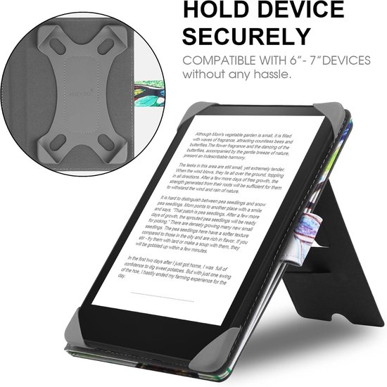 Universele Beschermhoes voor 6.8 inch en 7 inch eReaders met Stand - Geschikt voor Pocketbook, Tolino, Sony en Kobo, Ideaal voor Kindle Paperwhite en Kobo Clara HD van Universele — afbeelding 3