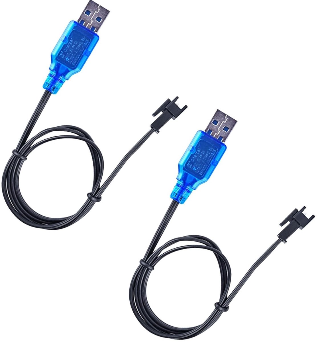 USB Oplaadkabel voor RC Voertuigen met SM-2P Plug en LED Indicatoren, Geschikt voor Elektrische Speelgoed en Drones