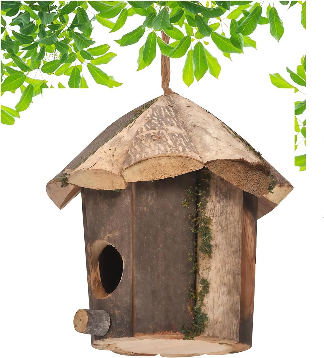 Houten Vogelhuisje voor Tuin en Buiten, Decoratief Nestkastje voor Vogels, Ideaal voor Patio en Tuinornamenten