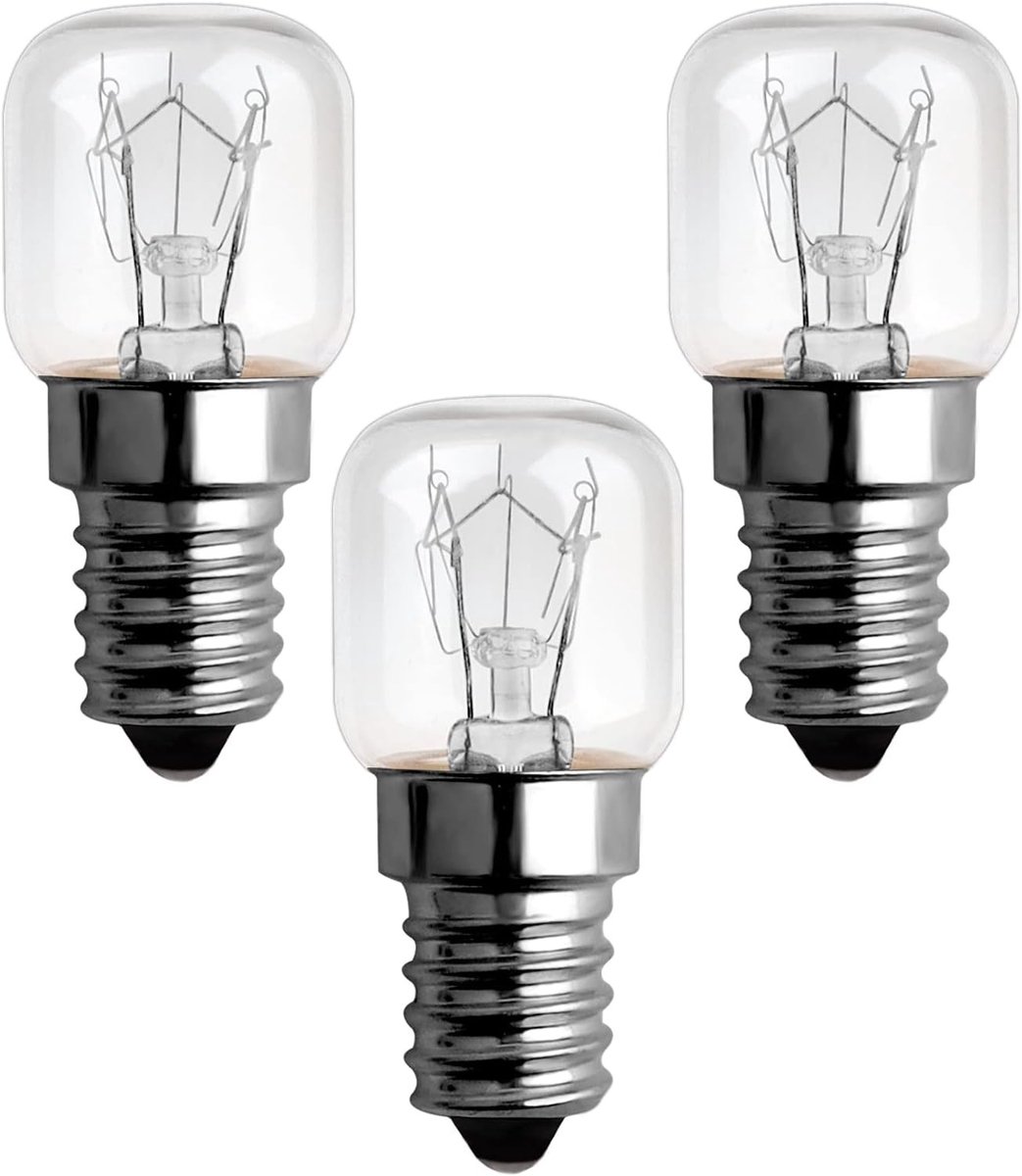 E14 Ovenlamp 25W Warm Wit 2300K, 120LM, 300 Graden Hittebestendig, Geschikt voor Himalaya Zoutlamp, Magnetron en Koelkast, 3-Pack