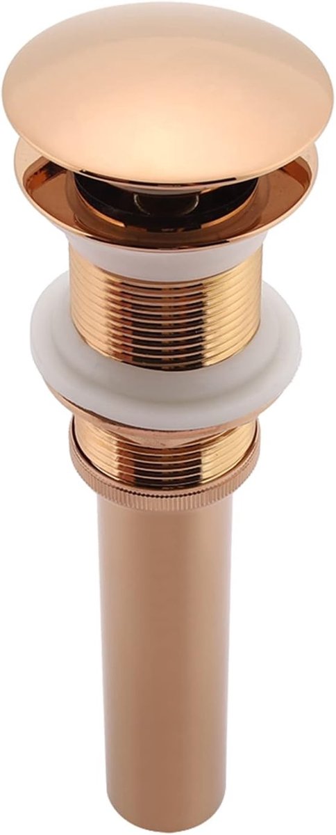 Pop-up Afvoerplug G1 1/4 voor Badkamer Wastafel - Messing, Geen Overloop, Roze Goud, Hoogwaardige Afvoeroplossing