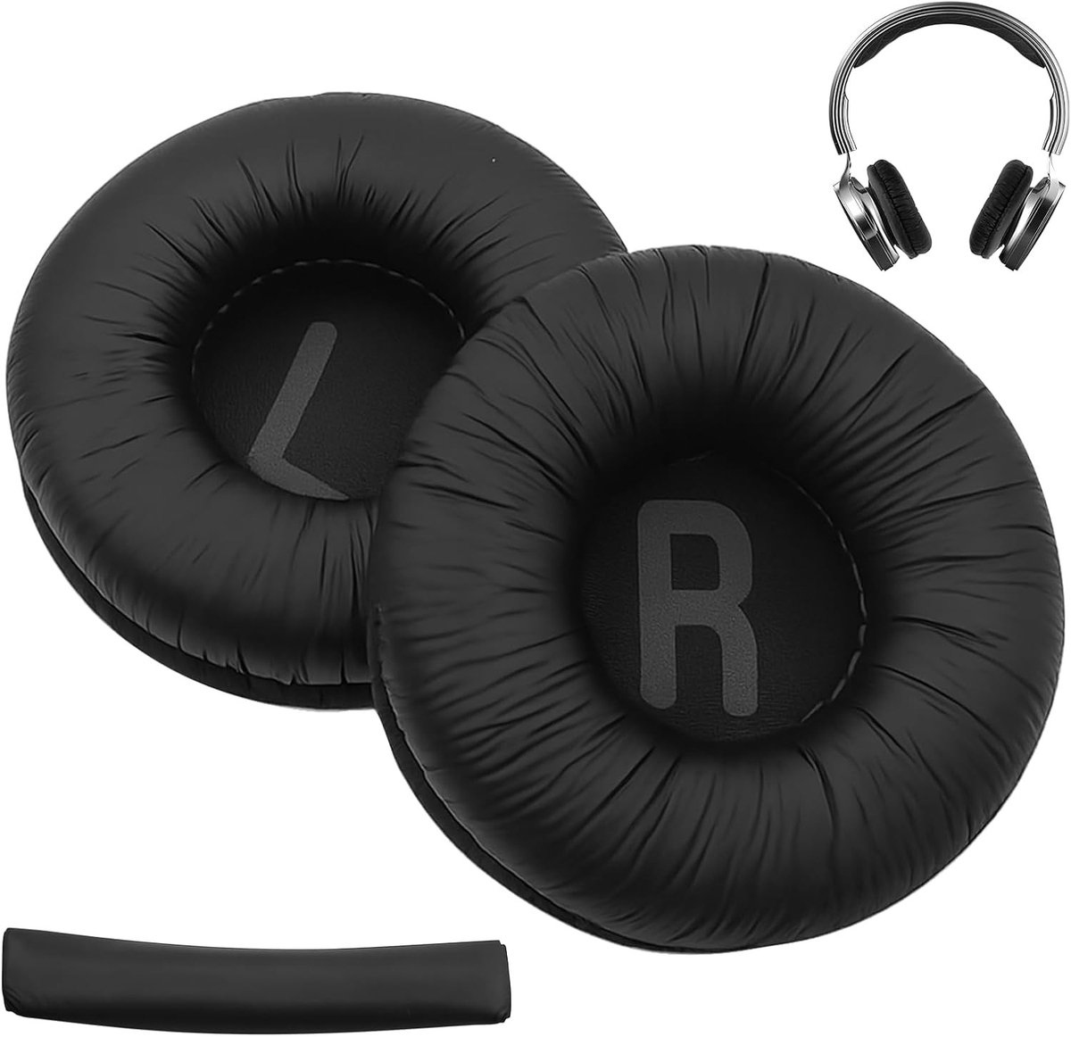 Vervangende oorkussens en hoofdbeugelset voor draadloze hoofdtelefoons, premium traagschuim, geluidsisolatie en comfort voor JBL Tune 500BT 600BT T450 510BT JR300