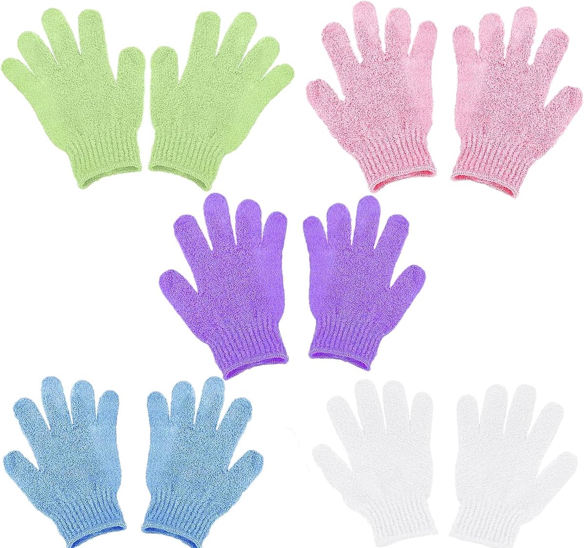 Exfoliërende handschoenen 10 stuks - bad exfoliator - douchemassage - voor een zachte huid - ShopVlot