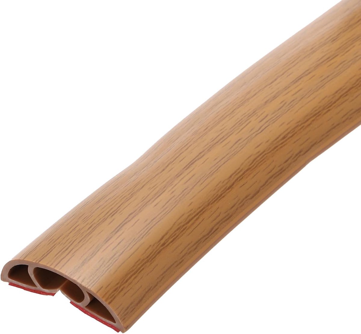 Vloerkabelgoot 1 m - Zelfklevend - Bruin hout - Voor kabelmanagement en bescherming - ShopVlot