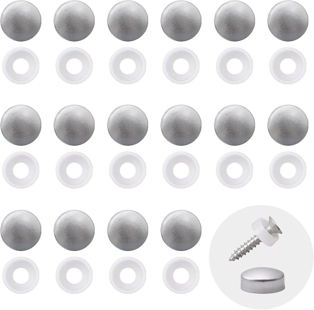 Pack van 100 Schroefdoppen, Plastic Schroefdeksel, Duurzame Doppen voor Flessen en Potten