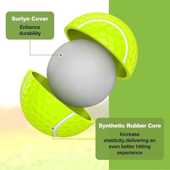 Set van 6 Grappige Golfballen met Hars Schaal en Rubber Kern voor Plezier op de Golfbaan — afbeelding 5