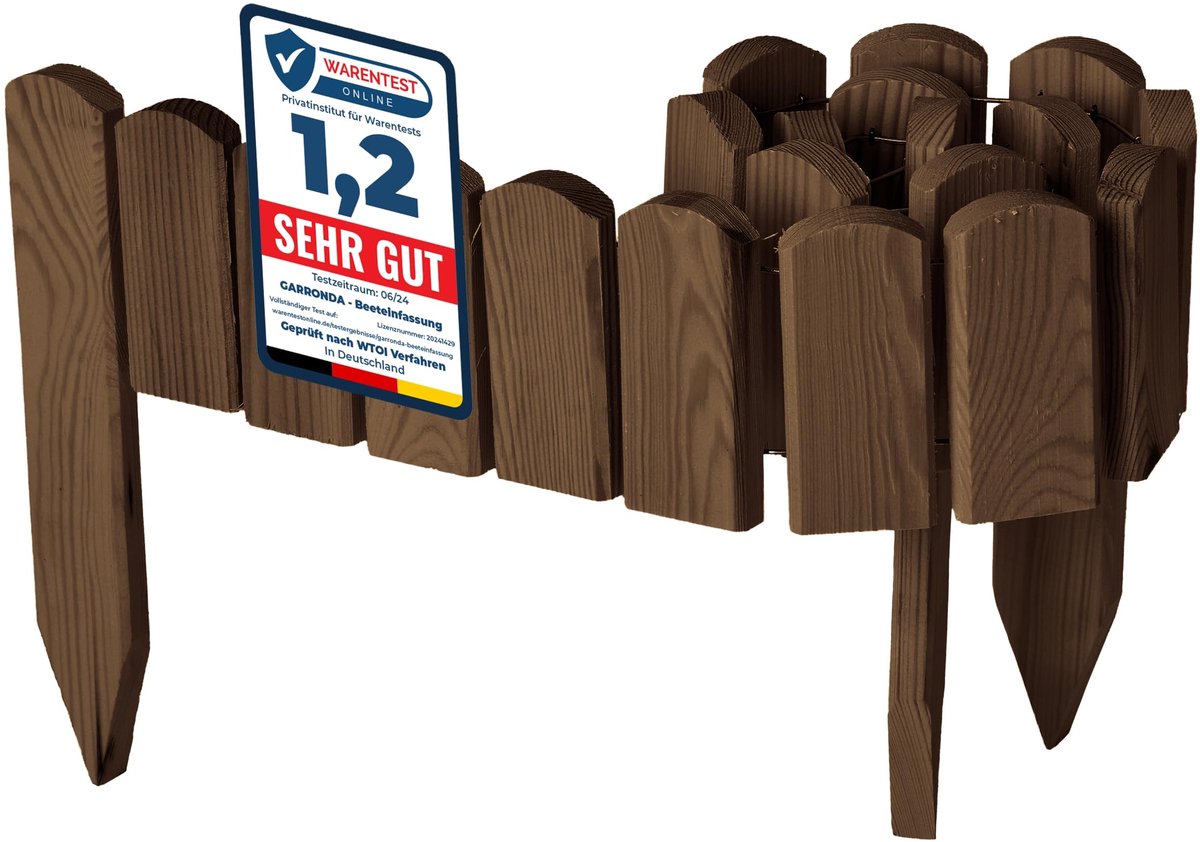Houten Rollborder 100 x 10 cm - Flexibel en Weerbestendig - Perfect voor Tuinafscheiding en Bloemperken - ShopVlot