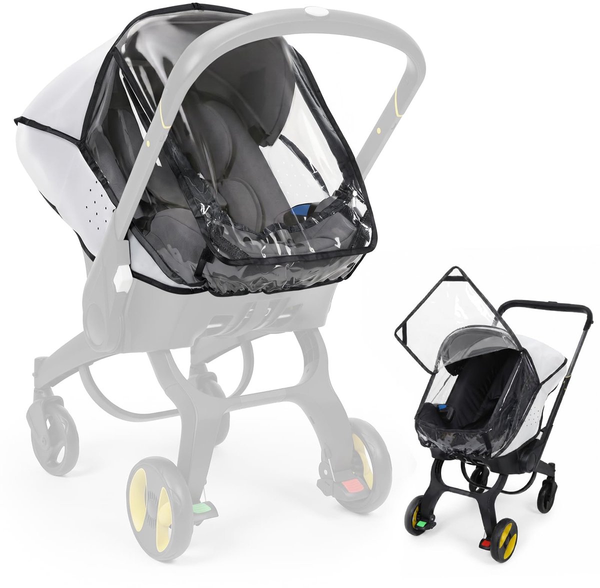Regenhoes voor kinderwagen, zwart - ShopVlot