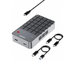 Dual Bay Behuizing voor M.2 NVMe SSD, USB 3.2 Gen 2x2 20Gbps, Aluminium, Tool-Free, RAID 0/1, Compatibel met PCIe 4.0/5.0, Voor 2230/2242/2260/2280 SSD's