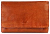 Bear Design Diana Leren Overslagportemonnee - Cognac