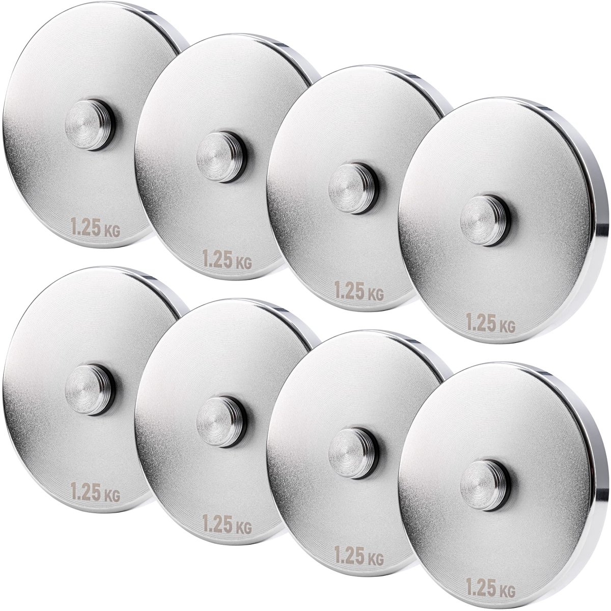Halterschijven 1,25kg - Zilver - 8 stuks - Geschikt voor 10kg stalen halters - ShopVlot