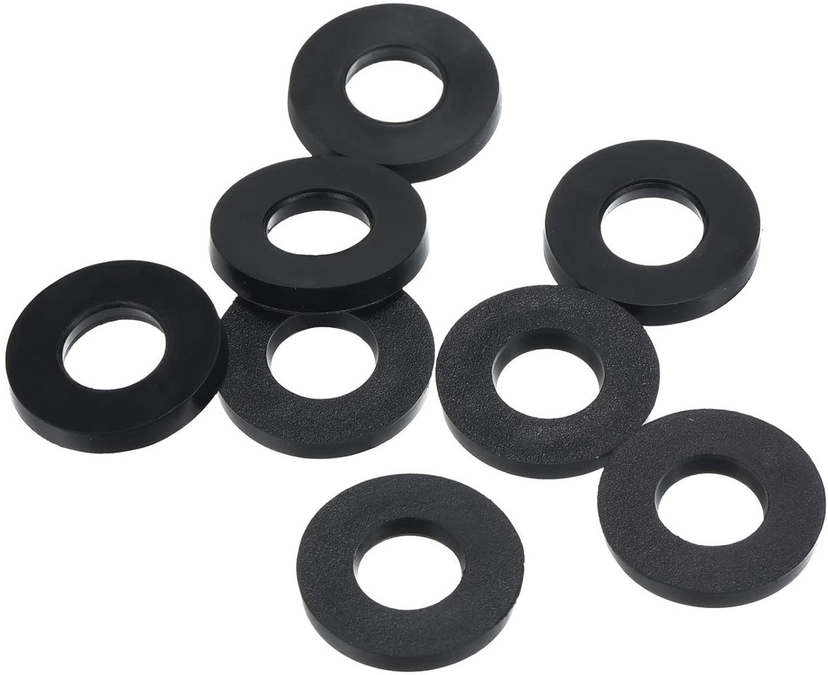 Rubber Washers Set van 8 Stuks voor Waterdichte Slangen en Schroefbevestigingen - 8mm ID, 16mm OD, Zwart