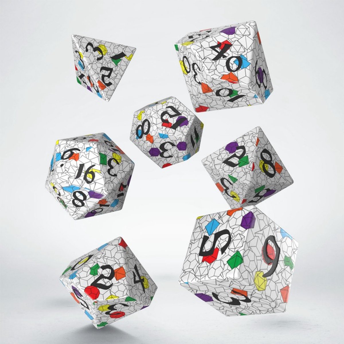 Q-Workshop dobbelstenen set Origin - Full Art - Rollenspel accessoire.