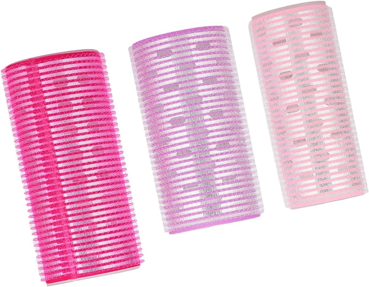 Set van 3 Zelfklevende Haarrollers voor Professionele Krullen, Ideaal voor Fijn en Kort Haar, Perfect voor Thuisgebruik