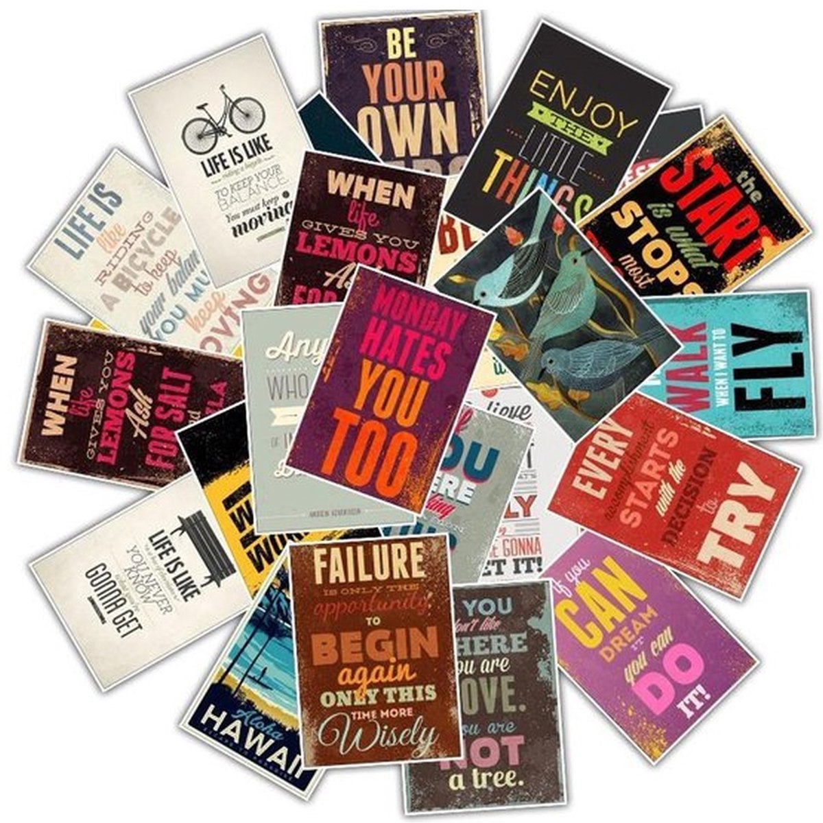 25 Engelse Quote Stickers – Humor, Motivatie & Wijsheden