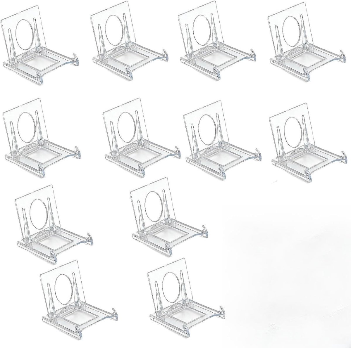 Acryl Displaystand voor Mini Kaarten, Verstelbare Stand voor Handelskaarten en Foto's, 12 Stuks
