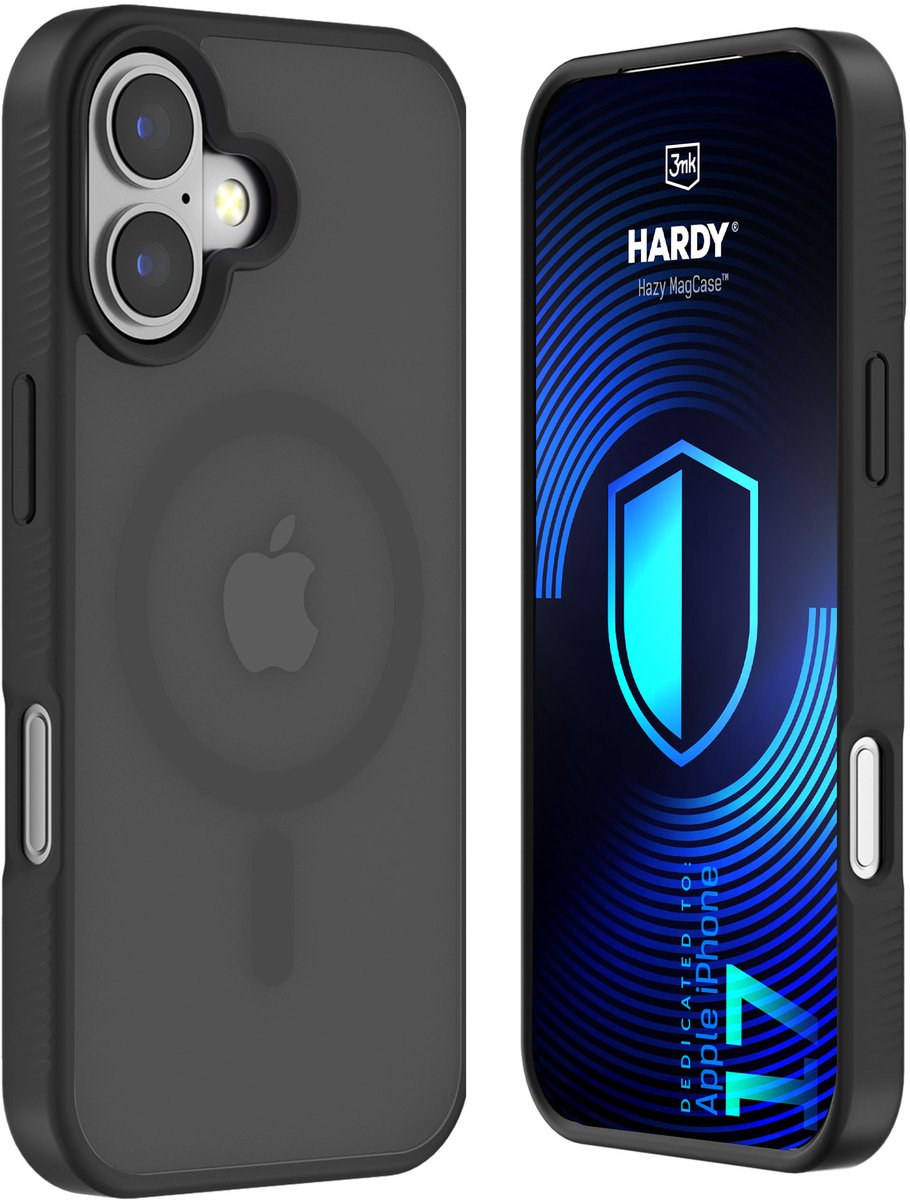 H Hardy Hazy MagCase - Geschikt voor Apple iPhone 17 - Zwart - MagSafe Compatibel - Shockproof - Mat