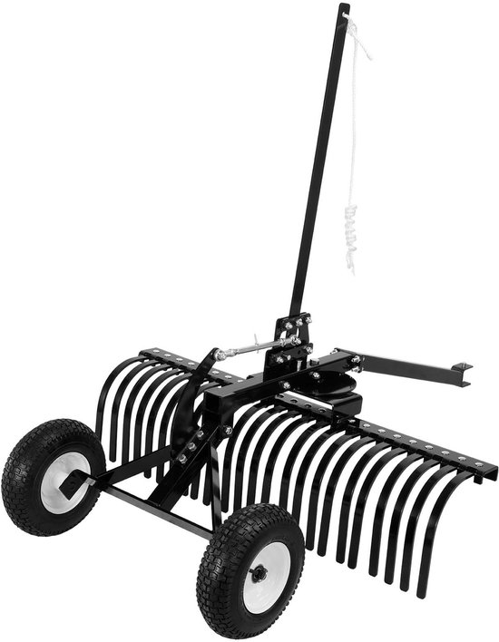 Gazonmaaier Hooihark 1219 mm, Hark met 24 Tanden, Geschikt voor ATV-Grasmaaiers en -Tractoren, Verstelbare Hoogte en Hoek, Efficiënte Verticuteerder voor Bladeren en Ander Afval — afbeelding 2