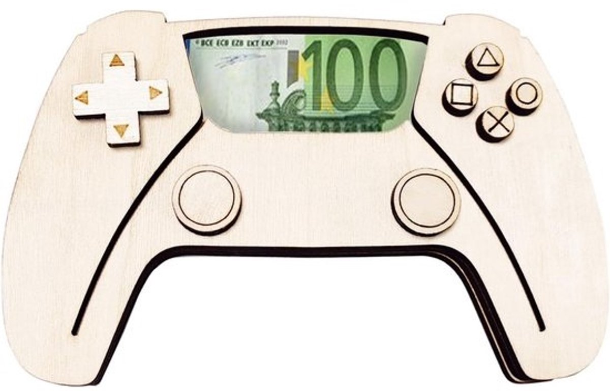 Houten Geldcadeau voor Gamers - Decoratie voor Gamekamer en Verjaardagscadeau